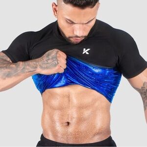 Kewlioo Mens Sauna Suit Shirt - Heat Trapping Sweat X-Large Black New